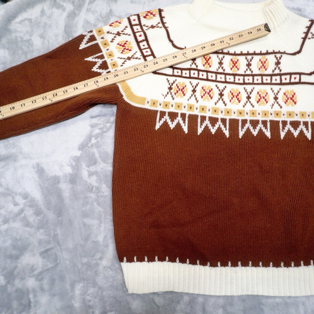 Vtg JC Penny 100% Acrylic Fair Isle Knit Sweater Womens XL - Picture 7 of 9